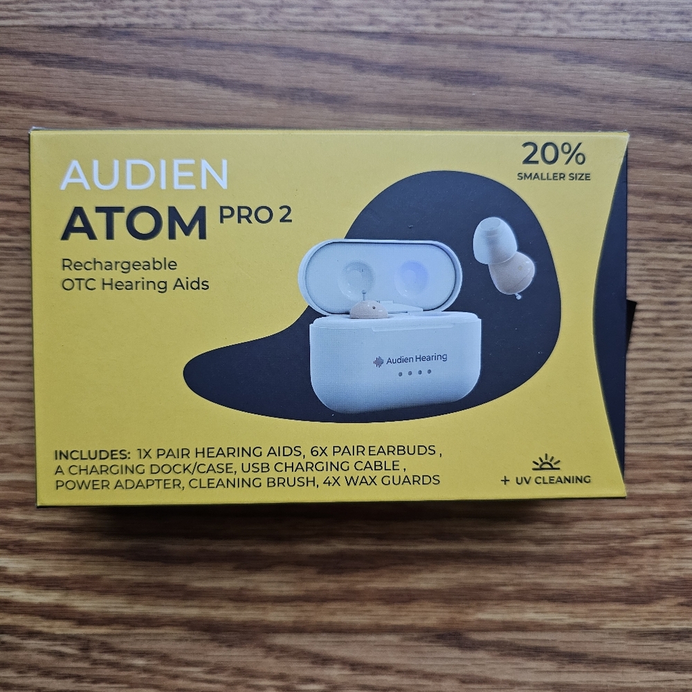 Audien Hearing Atom Pro 2 Rechargeable OTC Hearing Aid